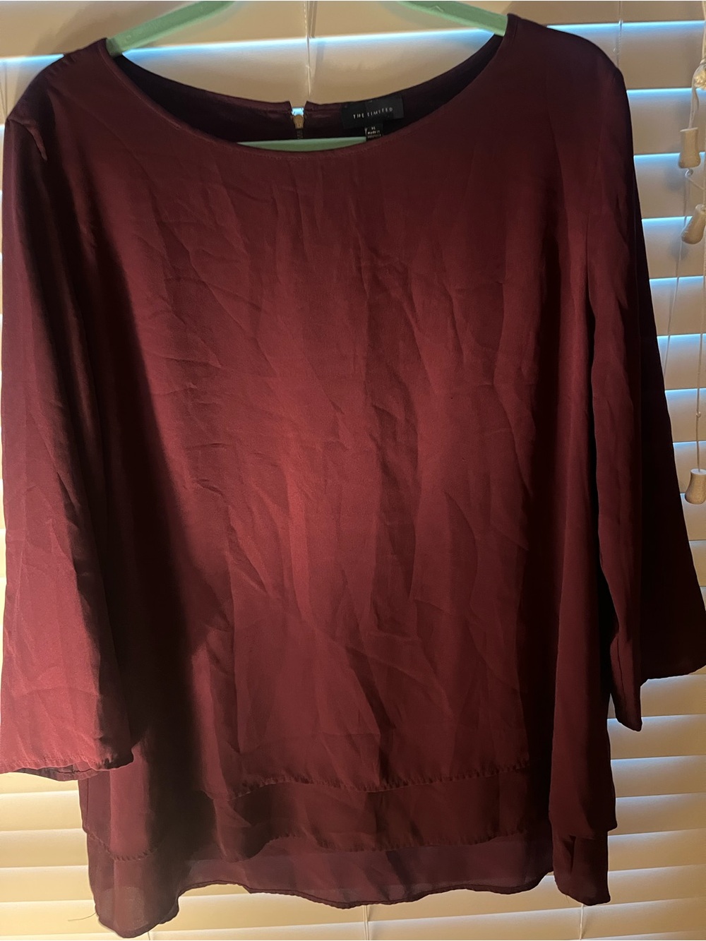 The Limited Women's Burgundy Layered Blouse Top